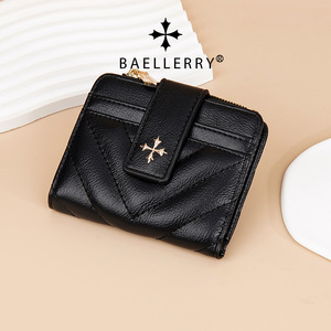Portefeuille pour femme Baellerry rouge multifonctionnel avec fermeture éclair, porte-monnaie avec emplacements pour cartes et compartiment pour billets pour un usage quotidien - Product Image 2
