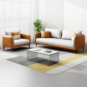 Sofá de Oficina de Cuero con Esponja de Alta Densidad, Resistente, para Reuniones y Negociaciones - Product Image 1