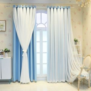 Nueva Cortina de Salón de Doble Capa Integrada de Tela y Gasa Color Crema Totalmente Opaca - Product Image 4