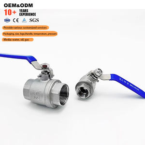 Válvula de bola roscada de acero inoxidable personalizada de alta calidad Válvulas manuales de control de fluido de puerto completo Válvula de tubería de agua de 2 piezas - Product Image 1