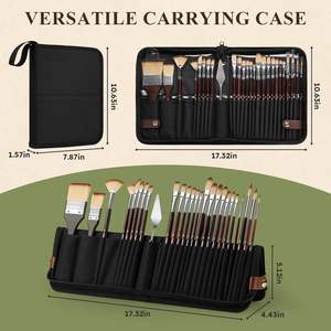 ชุดแปรงทาสี BOMEIJIA คุณภาพสูง 26 ชิ้น รูปทรงหลากหลาย พร้อมกระเป๋าซิปพรีเมียม สำหรับอุปกรณ์ศิลปะระดับมืออาชีพ - Product Image 5
