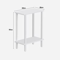 Petite table d'appoint, table d'extrémité étroite, lot de 2, table de canapé mince, table de chevet fine, salon, chambre à coucher, blanc