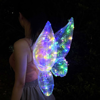 Vente flash - Ballons décoratifs en forme d'ailes de papillon transparents et lumineux à LED, colorés, pour Pâques, anniversaires, jouets pour adultes