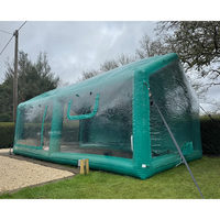 Garage gonflable PVC, noir/clair avec souffleur d'air, tente de garage gonflable mobile pour l'entretien de la voiture, bâche de voiture gonflable pour l'extérieur