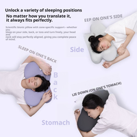 Oreiller cervical ergonomique en mousse à mémoire de forme rafraîchissante, ajustable, pour dormeurs sur le côté et sur le dos, avec housse amovible et respirante