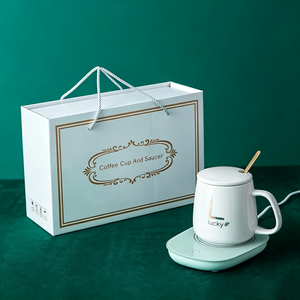 Juego de Regalo USB para Oficina y Hogar, Posavasos Eléctrico Inteligente con Calefacción, <span class=keywords><strong>Taza</strong></span> de Cerámica Termostática para Agua y Café - Product Image 4