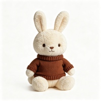 Peluche Lapin Esthétique avec Pull Tricoté, Doux et Moelleux, Compagnon Réconfortant, Jouet Animal en Peluche