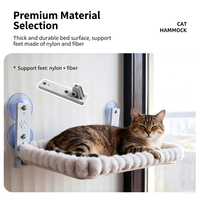 Hamac de fenêtre carré pliable et épais pour chat, avec ventouses robustes, style classique et tendance, housse amovible, lit-perche pour chat