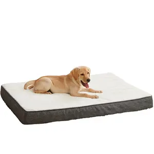 Camas Pet para Cães Grandes Caixa De Espuma De Ovo Cama De Cão Ortopédico De Espuma De Memória com Tampa Lavável Removível