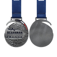 Médailles de sport en métal personnalisées de forme sur mesure, finition argent antique, médailles 3D moulées sous pression, récompense pour les finalistes