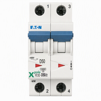   Disjoncteur miniature série PL10 1P 2P 50A Courbe D 10kA 400V AC 50Hz 60Hz Certifié CE Stock direct usine
