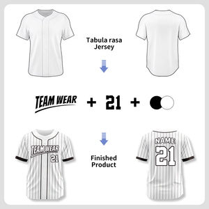 Maillot de baseball classique personnalisé vierge à manches longues avec boutons, logo et nom brodés, pour hommes et jeunes, WBQ52 - Product Image 2
