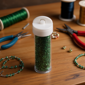 Perline ILAN Abalorio verdi 05, 12 pezzi per tubo, per la creazione di gioielli - Product Image 3