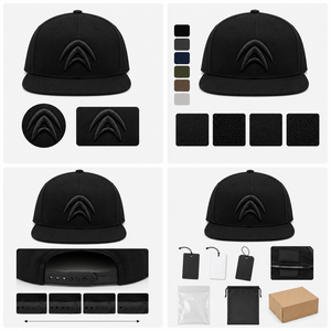 Casquette Snapback Unisexe Sportive Ajustable en Toile Noire 100% Polyester Résistante à l'Eau avec Broderie Gonflée Gothique – Fournisseur d'Usine - Product Image 4