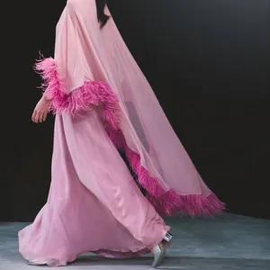 Vải Ren Màu Ngọc Lam Chất Lượng Cao 8-15 Cm Nhuộm Viền Lông Đà Điểu Để Bán Khăn Choàng Nữ Quần Áo Váy Váy Trang Trí