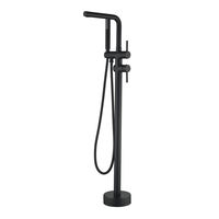 Ensemble de douche et baignoire sur pied en laiton chromé noir de luxe, de qualité supérieure, pour hôtel