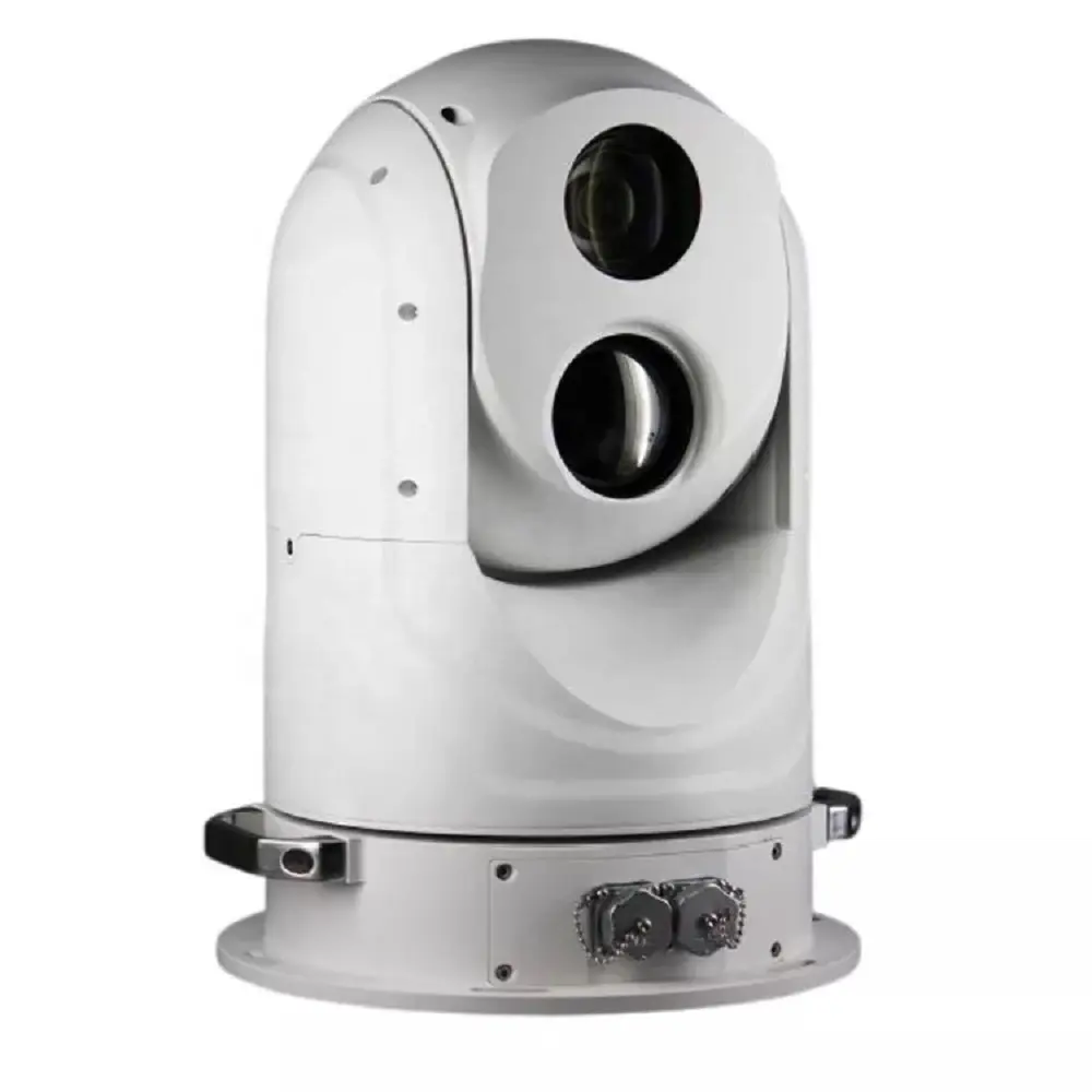 Système de caméra d'imagerie thermique à vision nocturne ptz marine à double capteur stabilisé gyroscopique électro optique à grande vitesse