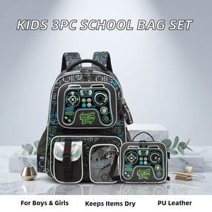 Bunny Fly Fabrikpreis Unisex Schulrucksack 3-teiliges Set Neues Design Großhandel Wasserdichtes PU-Material Schultaschen für Kinder - Product Image 3