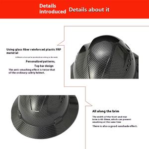 خوذة سلامة للبناء من البولي إيثيلين عالي الكثافة بالجملة، قبعة صلبة سوداء بحافة كاملة مع نظام تعليق بـ 6 نقاط - Product Image 4