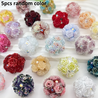 Perles de luxe en forme de rose, strass scintillants, fournitures en vrac pour la fabrication de bijoux DIY, chaînes de téléphone, couleurs pastel, vente en gros