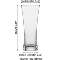 Verres à bière professionnels modernes sans plomb durables de 350 ml, verrerie de bar, verres à bière personnalisés avec logo pour la bière artisanale et les fêtes