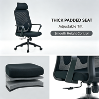 Chaise de bureau ergonomique moderne pour cadres, confortable, pour la maison et l'ordinateur, fabriquée avec un matériau en maille durable