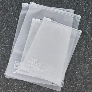 Sacchetti di abbigliamento trasparenti personalizzati a chiusura lampo sacchetti di plastica EVA ecologici biodegradabili al 100% con Logo