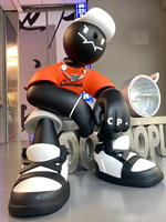 Sculpture de personnage K551 Cool Guy d'intérieur, style Hip-hop, pour jeunes, thème musical, en fibre de verre, écologique, grande taille, IP Landmark