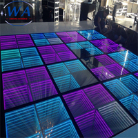 Plancher luxueux promotionnel de danse de 3D LED facile à nettoyer et incassable pour la décoration de mariage