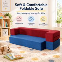 Canapé modulable bloc-couleur, housses amovibles à zip, assise en mousse compressible, canapé de sol pour salon et lounge