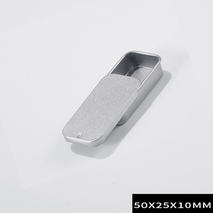 กล่องดีบุกสี่เหลี่ยมขนาดเล็ก 50*25*10 มม. สีเงิน ขาว ดำ แบบดึง-กด ฝาเลื่อน กล่องโลหะขนาดเล็ก - Product Image 4