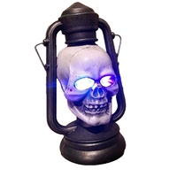 Décoration d'Halloween : Lanterne LED Crâne Effrayant pour Fête à Thème, Décoration de Maison, Accessoire de Farce pour Escape Room, Ornement