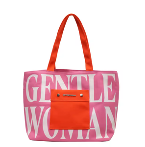 Bolsa de lona de gran capacidad y nueva bandolera con bloques de color y estampado de letras, bolso de compras suave y portátil para mujer - Product Image 2