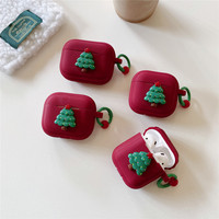 Étui pour AirPods, thème automne-hiver-Noël, étui de protection pour la 4ème et 3ème génération, en silicone, arbre de Noël