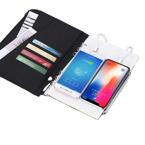 <span class=keywords><strong>Bloc</strong></span>-notes <span class=keywords><strong>rechargeable</strong></span> en similicuir avec batterie externe, lecteur flash USB, charge sans fil, feuilles mobiles, 100 feuilles - Product Image 2
