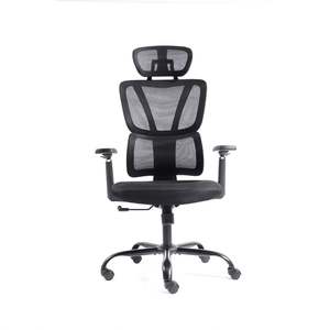 Double <span class=keywords><strong>Back</strong></span> Design ergonômico apoio lombar preto executivo giratório Mesh escritório cadeiras com apoio para os pés - Product Image 4