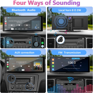 10.26 ''Xách Tay Carplay Màn Hình Với Phía Trước Dash Cam Và Trở Lại Máy Ảnh Phổ Xe Màn Hình Không Dây Carplay & Android Tự Động - Product Image 4