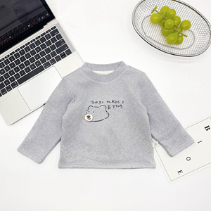 Camiseta de Manga Larga <span class=keywords><strong>para</strong></span> Bebé/Niño Pequeño, con Forro Doble, Diseño de Oso con Parche, Colección Otoño-Invierno, Venta al por Mayor, Boutique, Personalizada - Product Image 4
