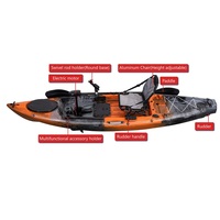 Kayak de pêche monoplace de 3,2 mètres avec moteur électrique et pédale FLAP
