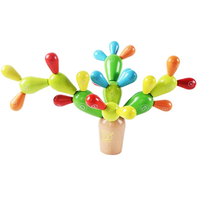 Elisyia Wooden Cactus Montessori Educational Toy-Creative Disassembly & Assembly for Boys & Girls Ages 0-6 Years