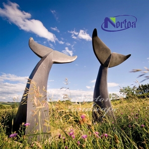 Escultura <span class=keywords><strong>de</strong></span> Jardín Personalizada para Exteriores, <span class=keywords><strong>Cuarteto</strong></span> <span class=keywords><strong>de</strong></span> Ballenas Espinadas <span class=keywords><strong>de</strong></span> Bronce Fundido, para Parques Urbanos - Product Image 2