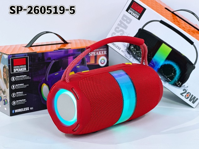 SP-260519-5 20W Portable RGB Bluetooth Speaker Waterproof Wireless Bass Speaker with LED Light