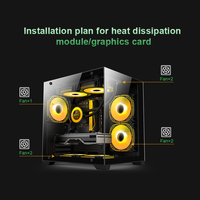 Boîtier MicroATX en verre trempé à vue complète, panneaux latéraux et avant, support GPU 330 mm, radiateur 240 mm, châssis PC petit format