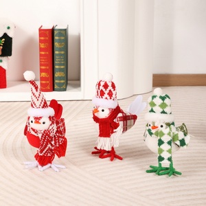 New <b>Christmas</b> Decorations Bird Figurines Plush Bird Doll <b>Christmas</b> Ornaments for Window Displays Children Gifts - Product Image 6
