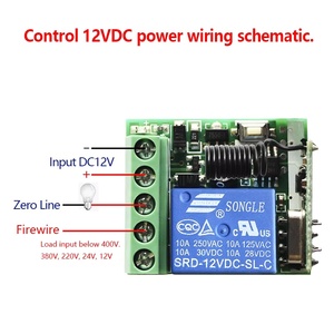 433 Mhz không dây điều khiển từ xa chuyển đổi DC 12V 10A 1CH <span class=keywords><strong>Relay</strong></span> Receiver mã cố định transmitter cho cổng nhà để xe động cơ ánh sáng on/off * 2 - Product Image 5