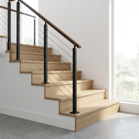 Système de balustrade en verre moderne SUS304 SUS316 avec main courante, balustrade d'escalier intérieure et extérieure pour terrasse extérieure