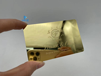 Tarjetas Metálicas Brillantes de Acero Inoxidable Color Oro Rosa