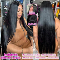 Pelucas de Cabello Humano Liso Natural Vietnamita con Encaje Frontal HD Transparente 13x6 13x4 para Mujeres Negras