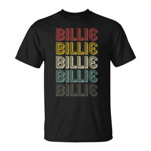 T-shirt personnalisé Billie rétro, design vintage groovy, coupe unisexe, manches courtes, col rond, promotionnel pour adultes - Product Image 3