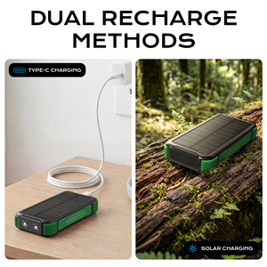 <span class=keywords><strong>Batterie</strong></span> <span class=keywords><strong>Externe</strong></span> <span class=keywords><strong>Solaire</strong></span> à Charge Rapide 20000mAh Portable Robuste 3 Modes avec Double Lampe Torche LED pour Camping en Plein Air - Product Image 3